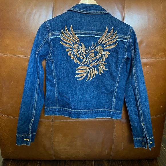 Fiorucci Jackets & Coats 9s Fiorucci Embroidered Angel Wings Jean